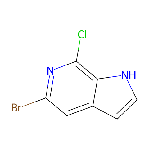 1H-Pyrrolo[2,3-c]pyridine, 5-broMo-7-chloro-结构图