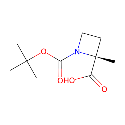 (2R)-1-[(tert-butoxy)carbonyl]-2-methylazetidine-2-carboxylic acid结构图
