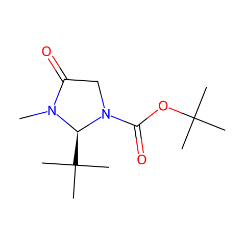 (S)-(-)-1-Boc-2-叔丁基-3-甲基-4-咪唑烷酮结构图