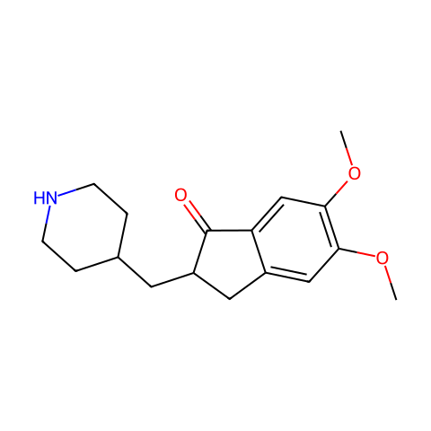 5,6-二甲氧基-2-(4-哌啶基)亚甲基-1-茚酮结构图