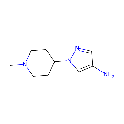 1 - (1-甲基- 4 -哌啶基)-1H -吡唑-4-胺结构图