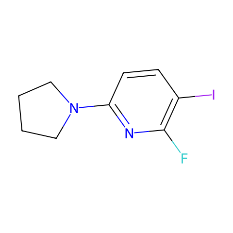 2-Fluoro-3-iodo-6-(pyrrolidin-1-yl)pyridine结构图