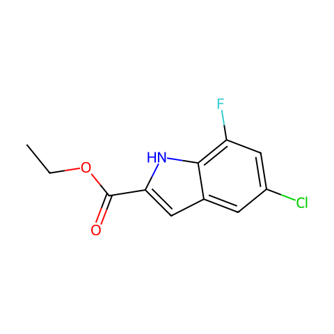 ethyl 5-chloro-7-fluoro-1H-indole-2-carboxylate结构图