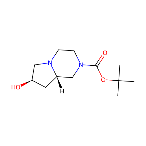 tert-butyl (7R,8aS)-7-hydroxy-octahydropyrrolo[1,2-a]piperazine-2-carboxylate结构图