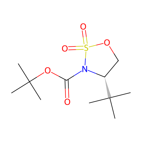 （4S）-4-叔丁基-1,2,3-氧杂噻唑烷-2,2-二氧化物-3-羧酸叔丁酯结构图