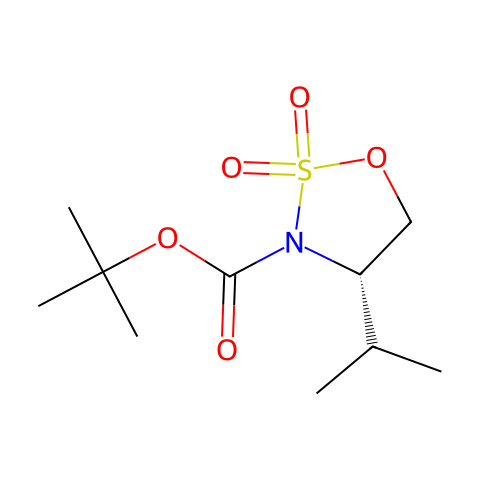 (S)-3-Boc-4-异丙基-2,2-二氧代-[1,2,3]氧杂噻唑烷结构图