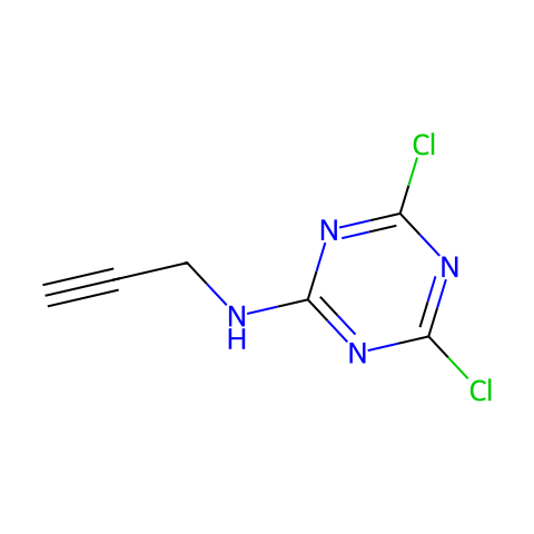 4,6-Dichloro-N-(prop-2-yn-1-yl)-1,3,5-triazin-2-amine 分子结构图