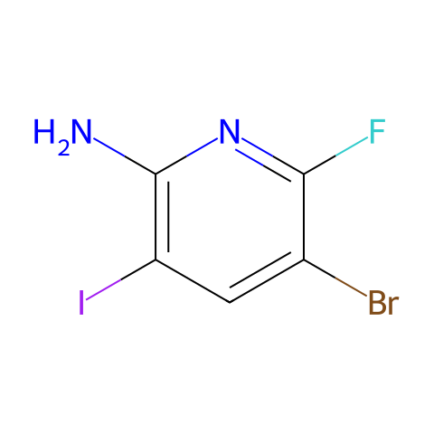 5-bromo-6-fluoro-3-iodopyridin-2-amine结构图
