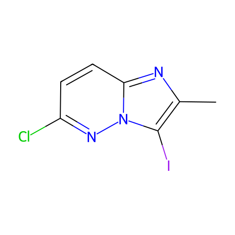 6-chloro-3-iodo-2-methylimidazo[1,2-b]pyridazine结构图
