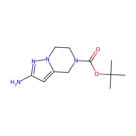 叔-丁基 2-氨基-6,7-二氢吡唑并[1,5-A]吡嗪-5(4H)-甲酸基酯结构图