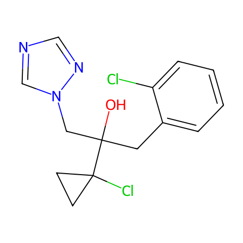 2-(1-氯环丙基)-1-(2-氯苯基)-3-(1H-1,2,4-三唑-1-基)丙-2-醇结构图