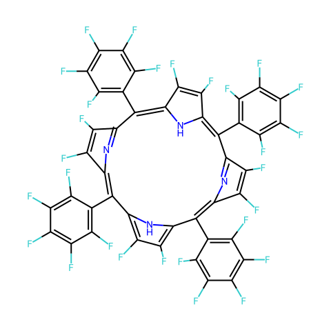 2,3,7,8,12,13,17,18-八氟-5 ,10,15,20-四(五氟苯基)卟啉结构图
