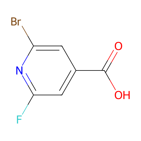 2-bromo-6-fluoro-pyridine-4-carboxylic acid结构图