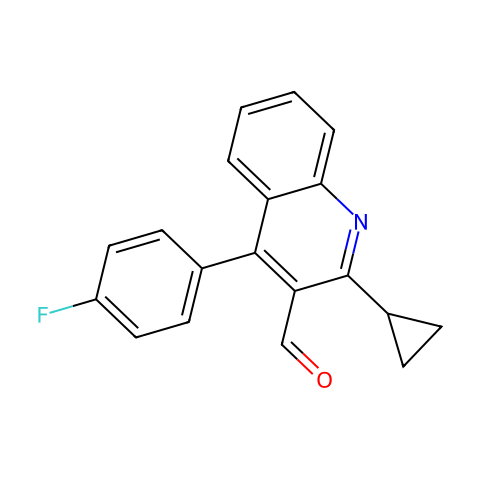 2-环丙基-4-(4-氟苯基)喹啉-3-甲醛结构图