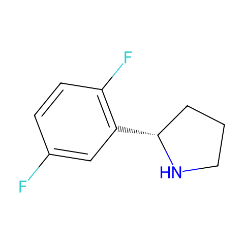(2S)-2-(2,5-二氟代苯基)吡咯烷结构图