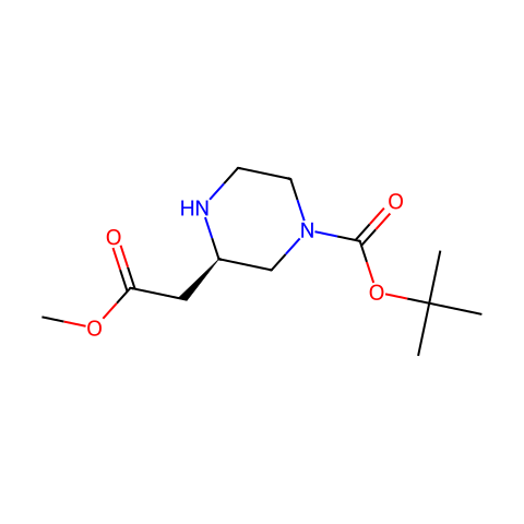 (R)-3-METHOXYCARBONYLMETHYL-PIPERAZINE-1-CARBOXYLIC ACID TERT-BUTYL ESTER结构图