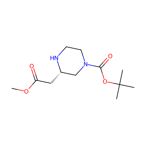 (S)-3-METHOXYCARBONYLMETHYL-PIPERAZINE-1-CARBOXYLIC ACID TERT-BUTYL ESTER结构图