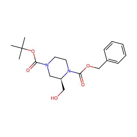 (R)-4-BOC-1-CBZ-2-HYDROXYMETHYLPIPERAZINE结构图