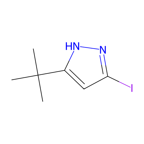 3-(叔丁基)-5-碘-1H-吡唑结构图