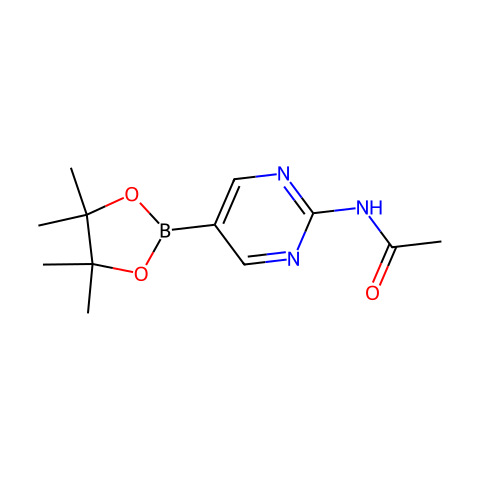 2-Acetamidopyrimidine-5-boronic acid, pinacol ester结构图