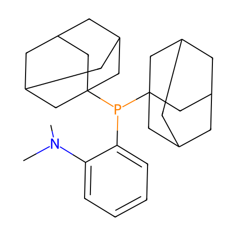 二(1-金刚烷基)-2-二甲基氨基苯基膦(Me-Dalphos)结构图