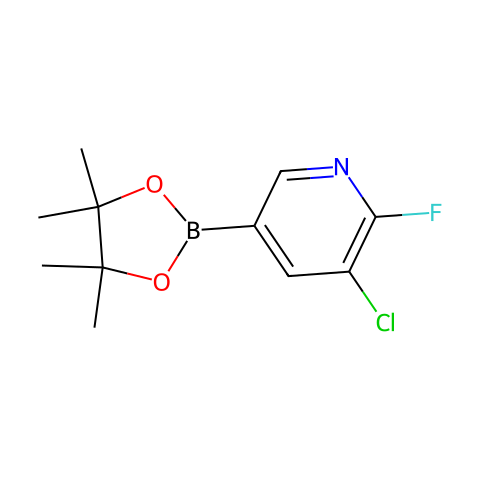 3-氯-2-氟-5-(4,4,5,5-四甲基-1,3,2-二氧杂环戊硼烷-2-基)吡啶结构图