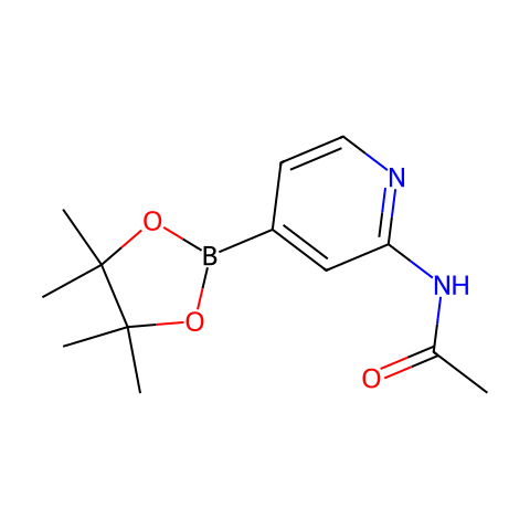 2-乙酰氨基吡啶-4-硼酸频那醇酯结构图