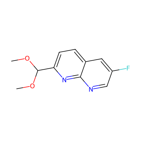 2-(Dimethoxymethyl)-6-fluoro-1,8-naphthyridine结构图