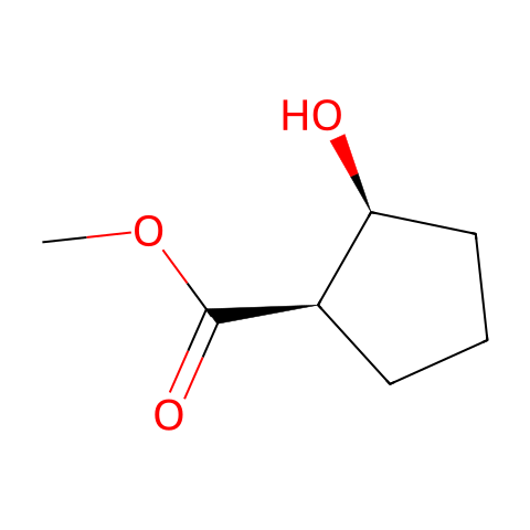Cyclopentanecarboxylic acid, 2-hydroxy-, methyl ester, (1R-cis)- (9CI)结构图