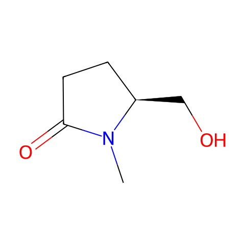 (5S)-5-(hydroxymethyl)-1-methylpyrrolidin-2-one结构图