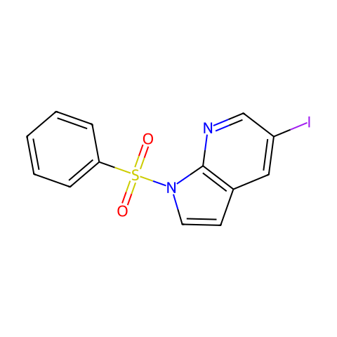 1-Benzenesulfonyl-5-iodo-1H-pyrrolo[2,3-b]pyridine结构图