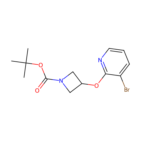 3-((3-溴吡啶-2-基)氧)氮杂环丁烷-1-甲酸叔丁酯结构图