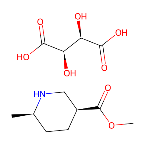 3-Piperidinecarboxylic acid, 6-methyl-, methyl ester, (3S,6R)-, (2R,3R)-2,3-dihydroxybutanedioate (1:1)结构图