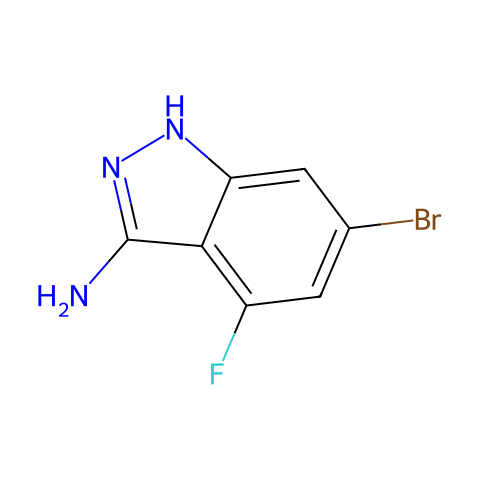6-bromo-4-fluoro-1H-indazol-3-amine结构图