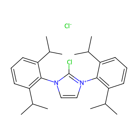 2-氯-1,3-双(2,6-二异丙基苯基)-1H-氯化咪唑结构图