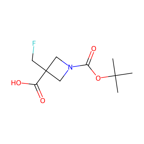 1-[(tert-butoxy)carbonyl]-3-(fluoromethyl)azetidine-3-carboxylic acid结构图