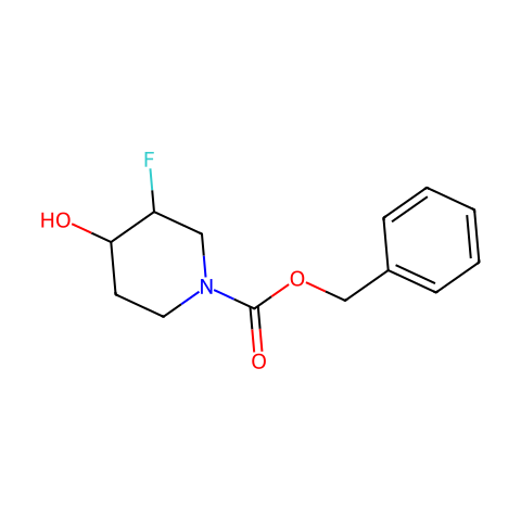 N-CBZ-3-氟-4-羟基哌啶结构图