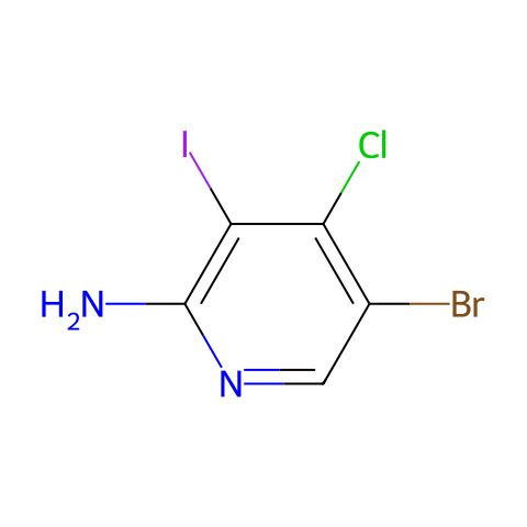 5-溴-4-氯-3-碘-2-吡啶胺结构图
