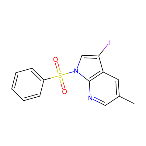 3-Iodo-5-methyl-1-(phenylsulfonyl)-1H-pyrrolo[2,3-b]pyridine结构图
