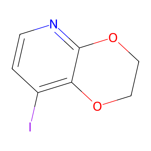 8-Iodo-2,3-dihydro-[1,4]dioxino[2,3-b]pyridine结构图