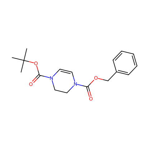 O4-benzyl O1-tert-butyl 2,3-dihydropyrazine-1,4-dicarboxylate结构图