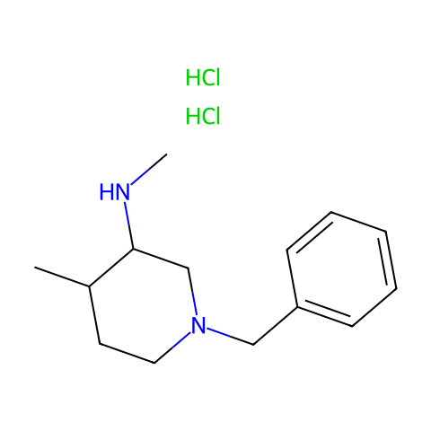 3-Piperidinamine, N,4-dimethyl-1-(phenylmethyl)- (hydrochloride)结构图