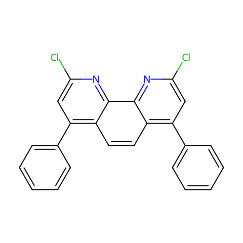 2,9-二氯-4,7-二苯基-1,10-菲咯啉结构图
