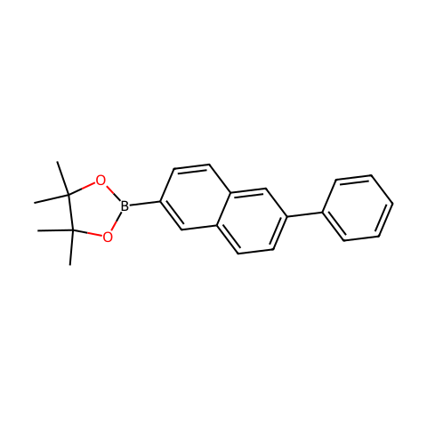 4，4，5，5-四甲基-2-(6-苯基萘-2-基)-1，3，2-二氧硼杂环戊烷结构图