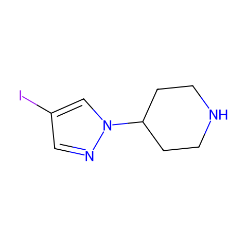 4-(4-IODO-PYRAZOL-1-YL)PIPERIDINE结构图
