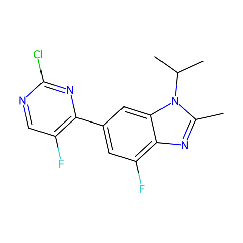 1H-Benzimidazole, 6-(2-chloro-5-fluoro-4-pyrimidinyl)-4-fluoro-2-methyl-1-(1-methylethyl)-结构图
