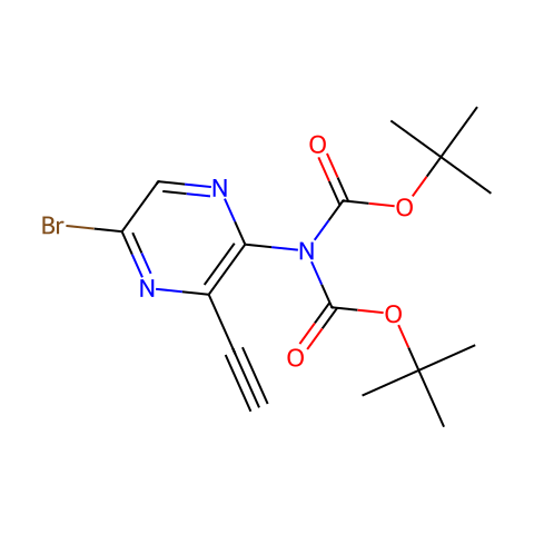 Imidodicarbonic acid, 2-(5-bromo-3-ethynyl-2-pyrazinyl)-, 1,3-bis(1,1-dimethylethyl) ester结构图