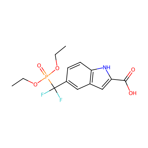 5-[diethoxyphosphoryl(difluoro)methyl]-1H-indole-2-carboxylic acid结构图
