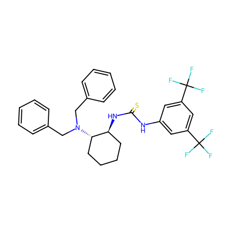 N-[（1S，2S）-2-[双（苯基甲基）氨基]环己基]-N''-[3,5-双（三氟甲基）苯基]硫脲结构图