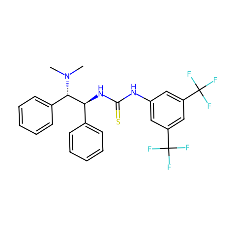 N-[3,5-双(三氟甲基)苯基]-N'-[(1S,2S)-2-(二甲基氨基)-1,2-二苯基乙基]硫脲结构图